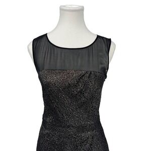 Luca Luca Metallic Mini‎ Dress 100% Silk Sheer Gold Black IT Size 40